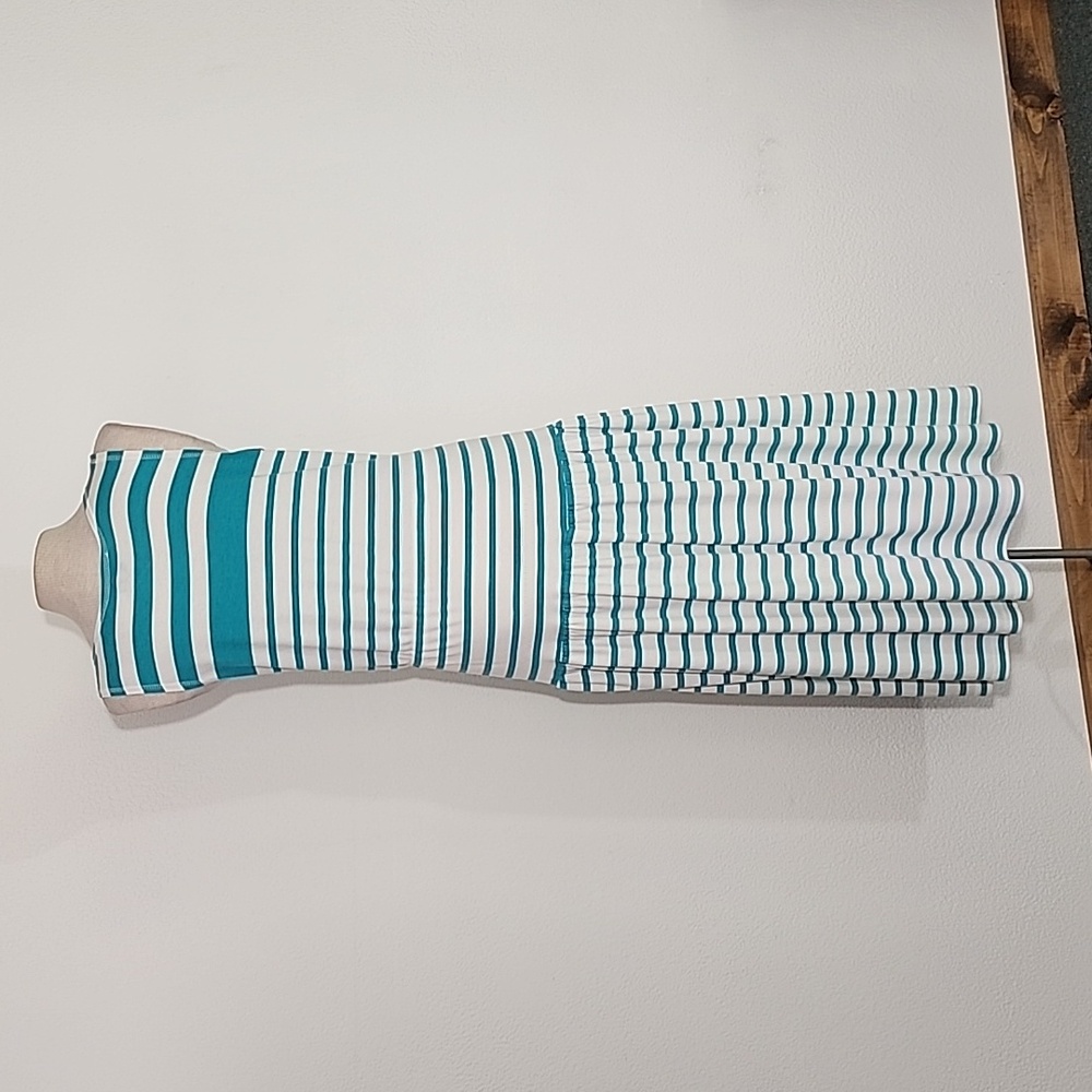 TraVerse Dress Striped Sleeveless Cotton Poly Blend Sundress Green Size M - Picture 6 of 14